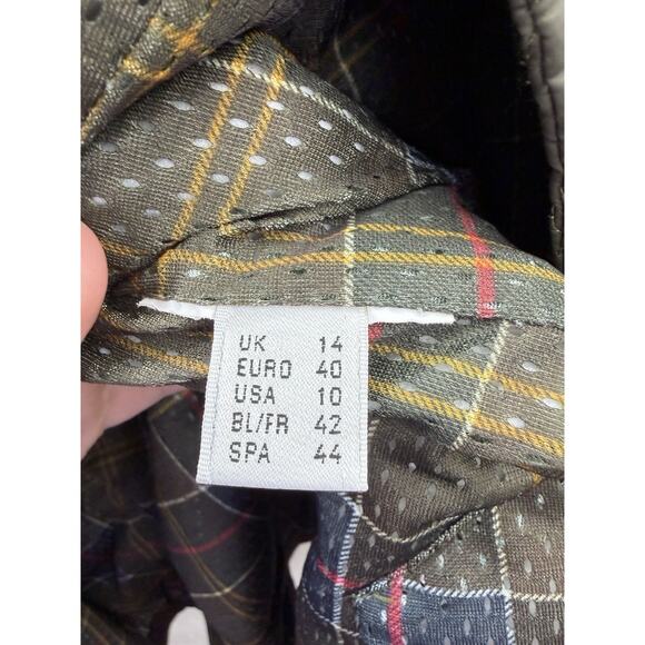 Barbour Womens Jacket Size 10 Green Quilted Snap Button Up Collared - Picture 4 of 10